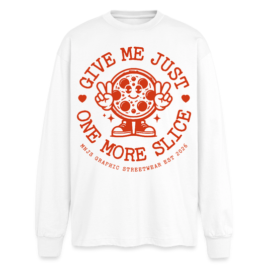 Pizza Design – Oversized Langarmshirt - Weiß