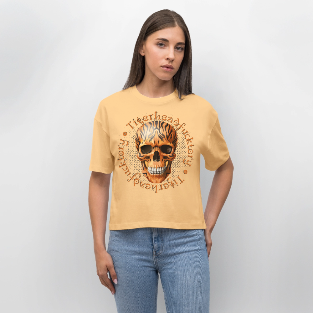 Tiger skull Design – Frauen Boxy Bio-T-Shirt - Mispel