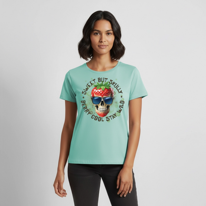 Strawberry Skull Design – Frauen Premium T-Shirt - Mint 