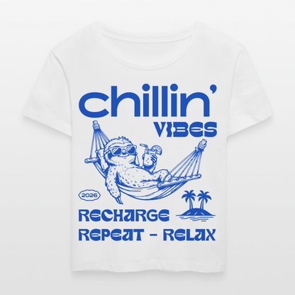 Chillin Vibes Design – Rundhals Frauen Bio-T-Shirt - Weiß