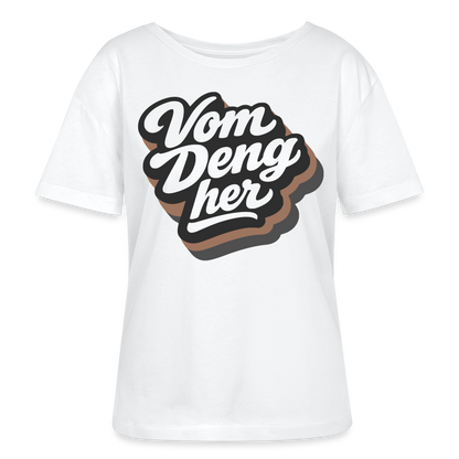 Vom Deng her Design – Rundhals Frauen Bio-T-Shirt - Weiß
