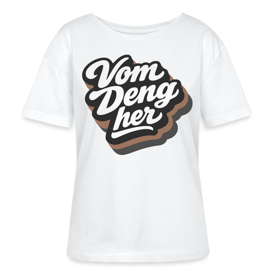 Vom Deng her Design – Rundhals Frauen Bio-T-Shirt - Weiß
