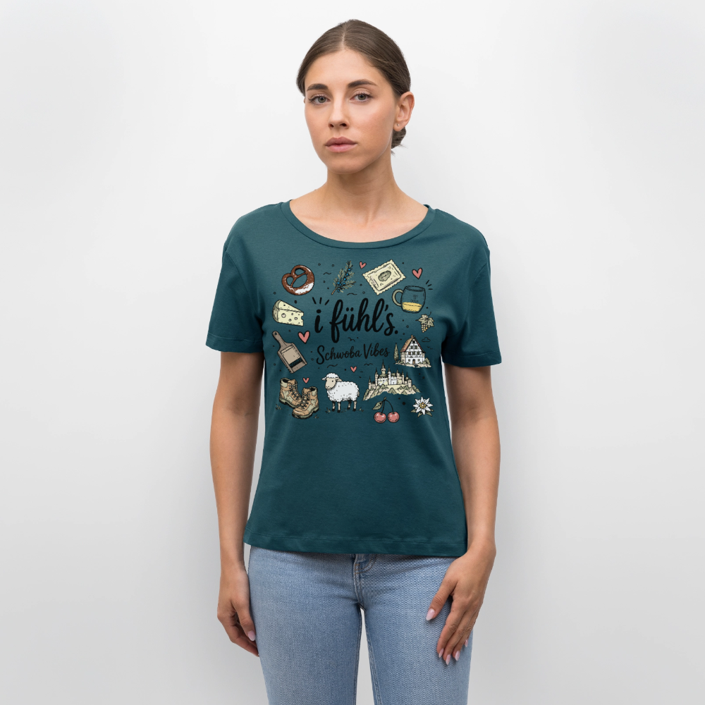 Rundhals Frauen Bio-T-Shirt - Dunkles Petrol