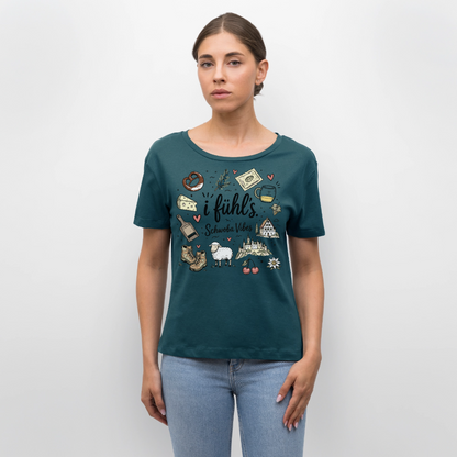 Rundhals Frauen Bio-T-Shirt - Dunkles Petrol