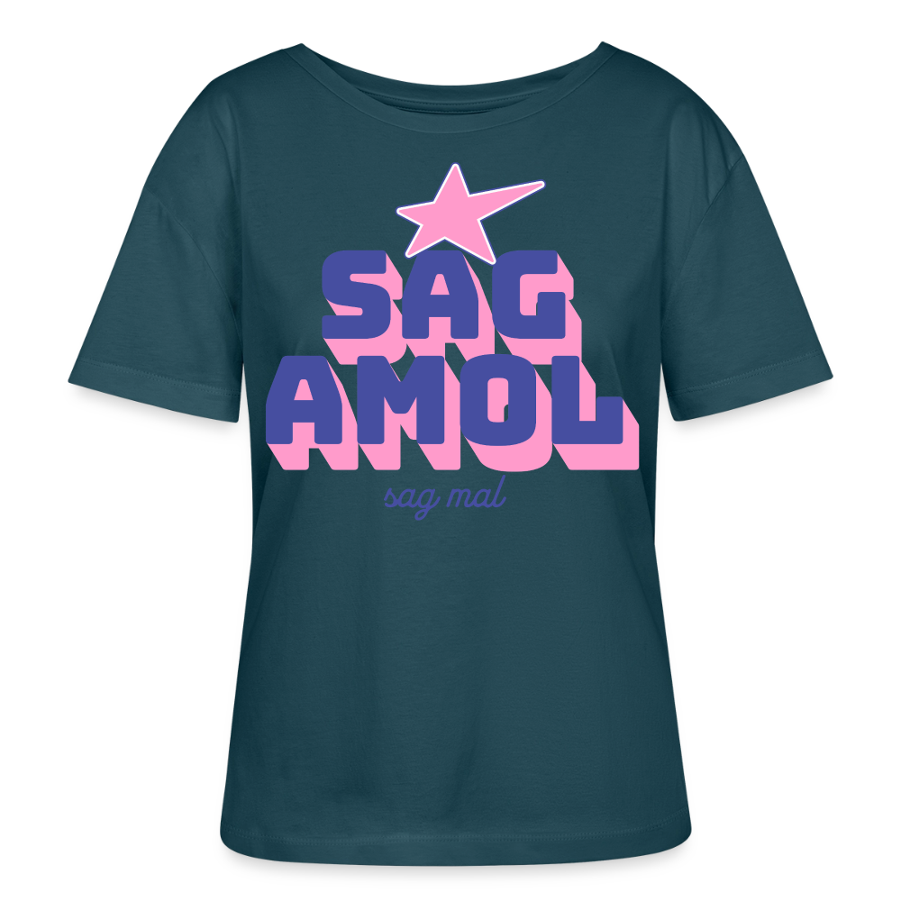 Sagamol Design – Rundhals Frauen Bio-T-Shirt - Dunkles Petrol