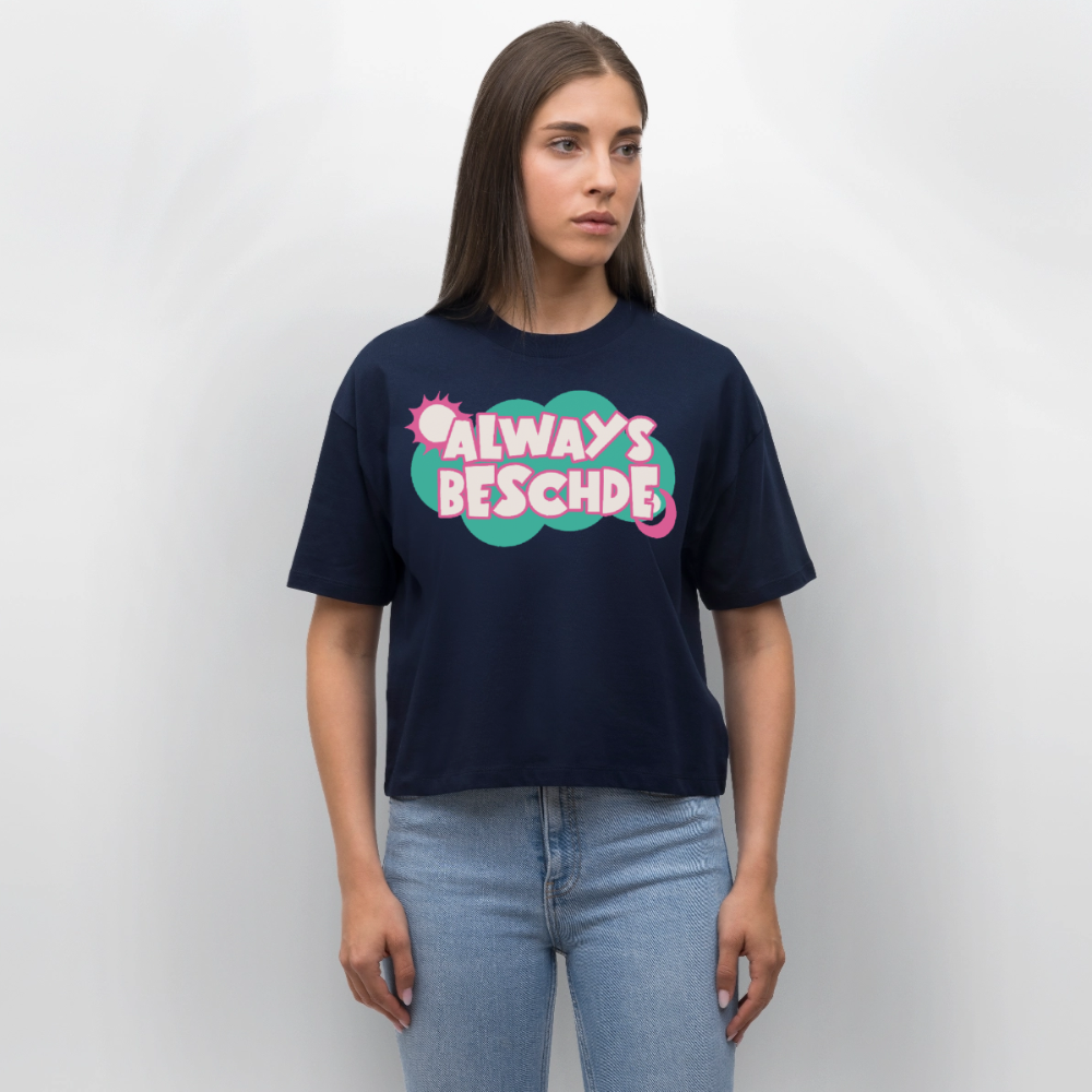 Always Beschde Design – Frauen Boxy Bio-T-Shirt - Navy