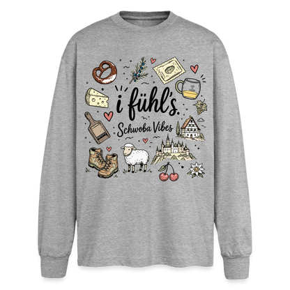 Alb Liebe Design – Oversized Langarmshirt - Grau meliert