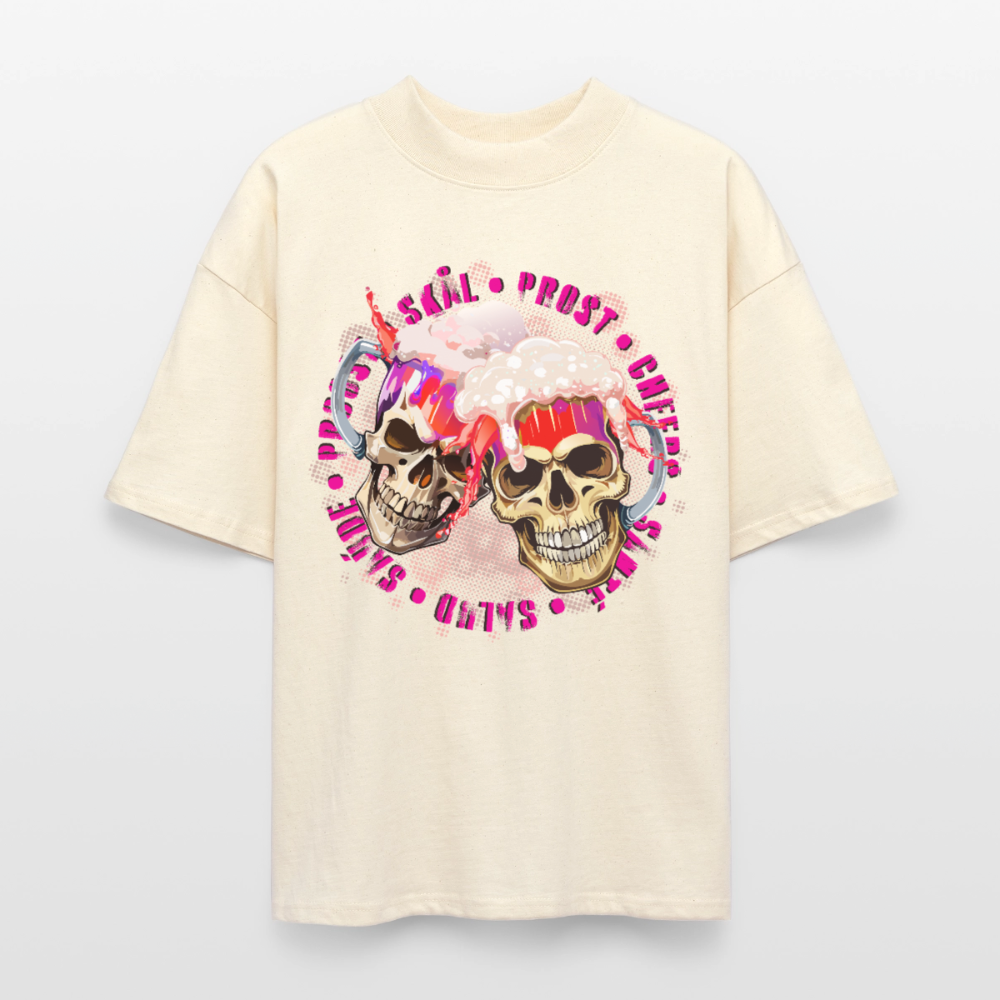 Party Skull Design Pink – Oversized Unisex Bio T-Shirt - Natur