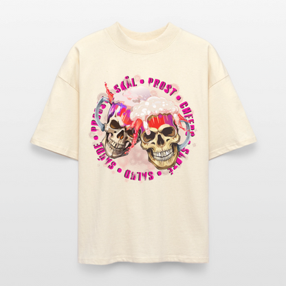 Party Skull Design Pink – Oversized Unisex Bio T-Shirt - Natur
