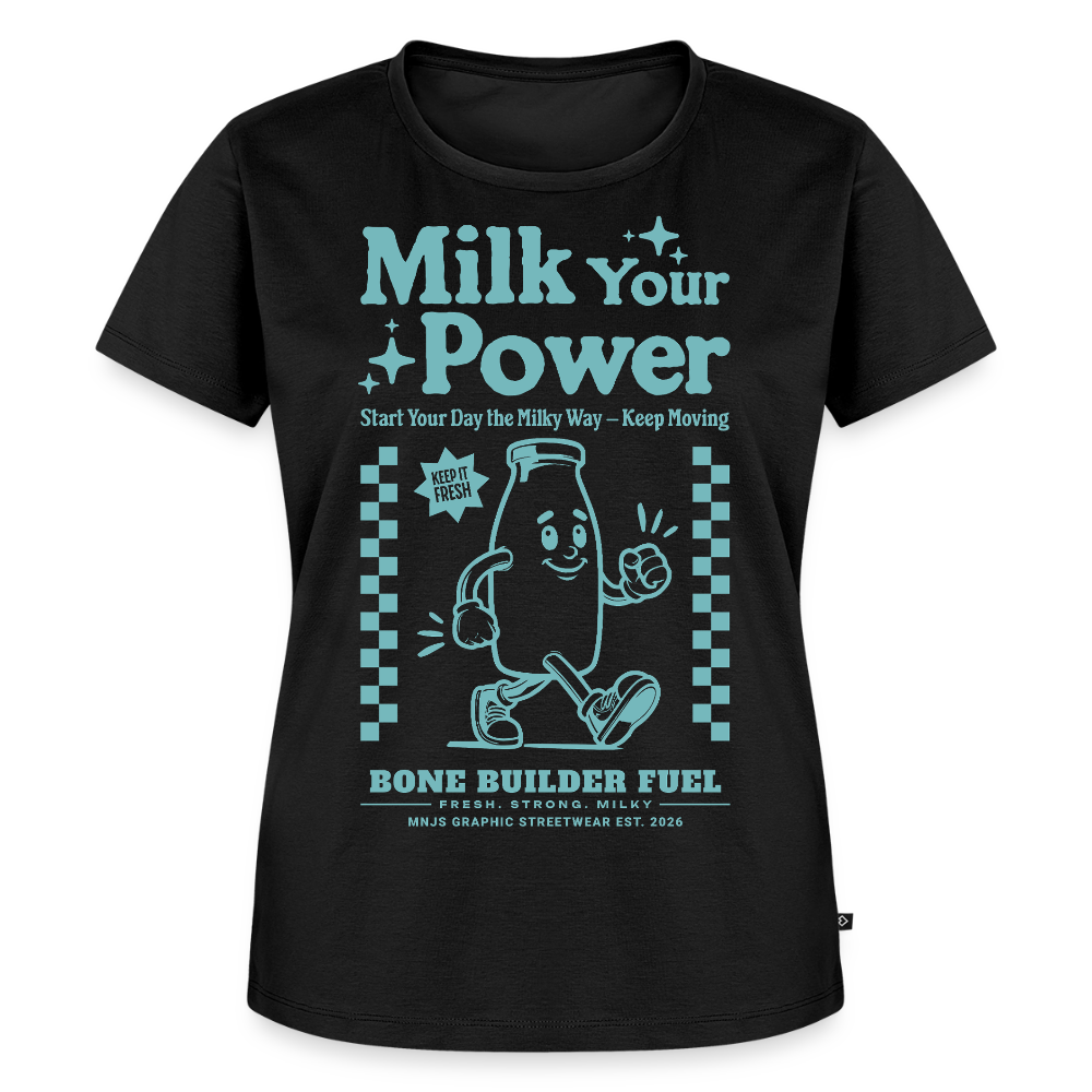 Milk Your Power Design – Frauen Premium T-Shirt - Schwarz