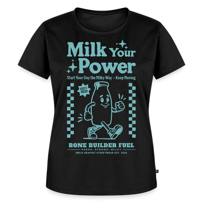Milk Your Power Design – Frauen Premium T-Shirt - Schwarz
