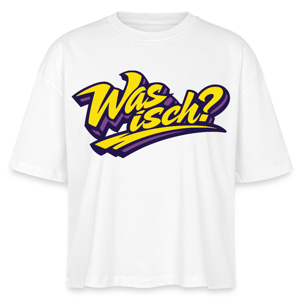 Was isch? Design – Frauen Boxy Bio-T-Shirt - Weiß