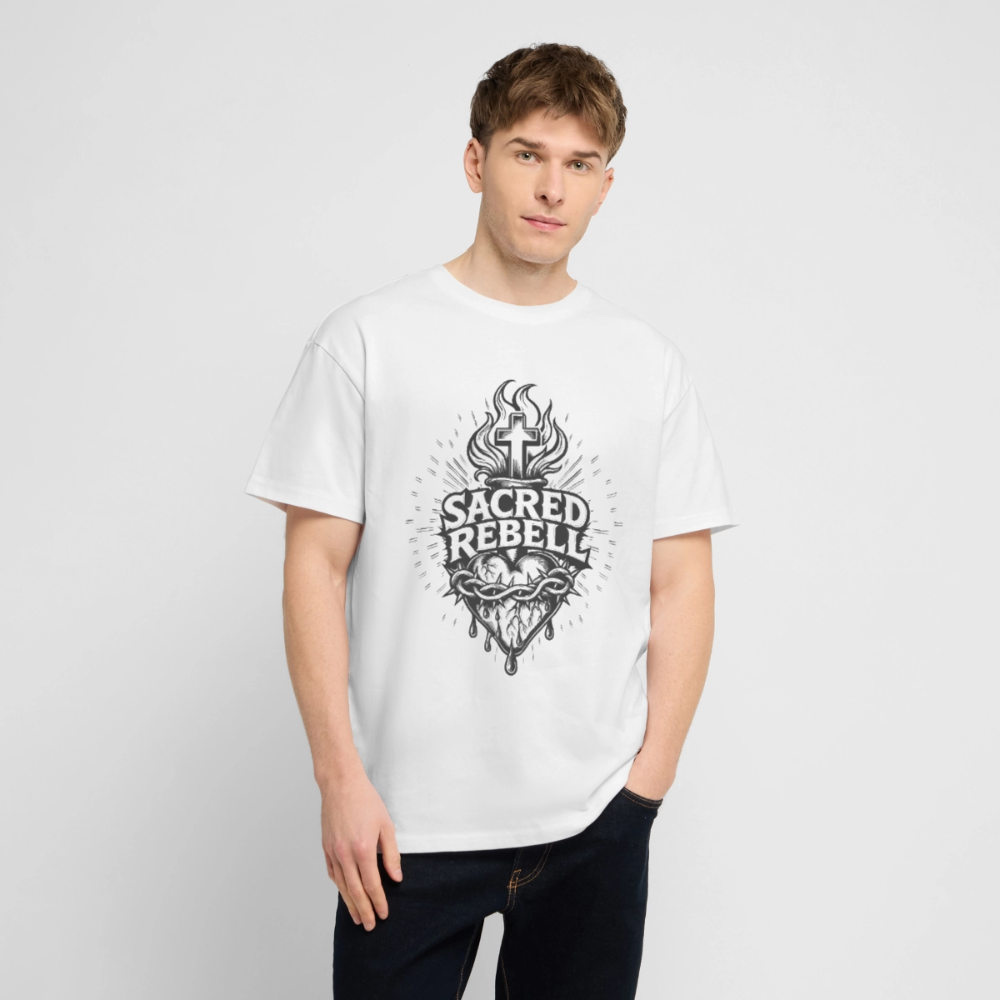 Sacred Rebell Design – Oversized Unisex Bio T-Shirt - Weiß