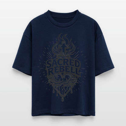 Sacred Rebell Design – Frauen Boxy Bio-T-Shirt - Navy