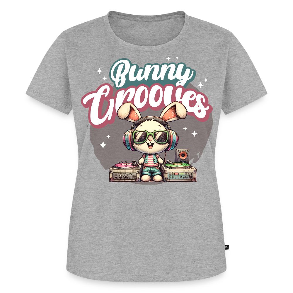 Bunny Grooves Design – Frauen Premium T-Shirt - Grau meliert