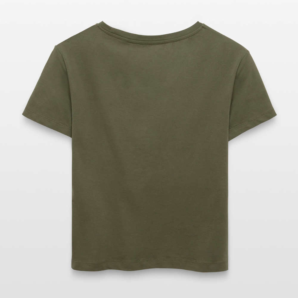 Strawberry Skull Design – Rundhals Frauen Bio-T-Shirt - Khaki
