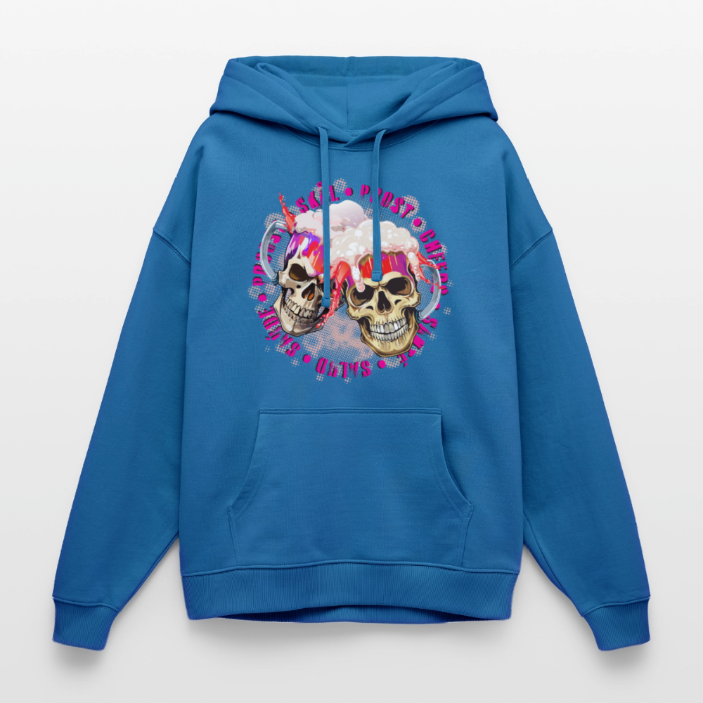 Party Skull Design Pink – Oversized Unisex Hoodie - Achtsames Blau
