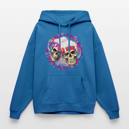 Party Skull Design Pink – Oversized Unisex Hoodie - Achtsames Blau