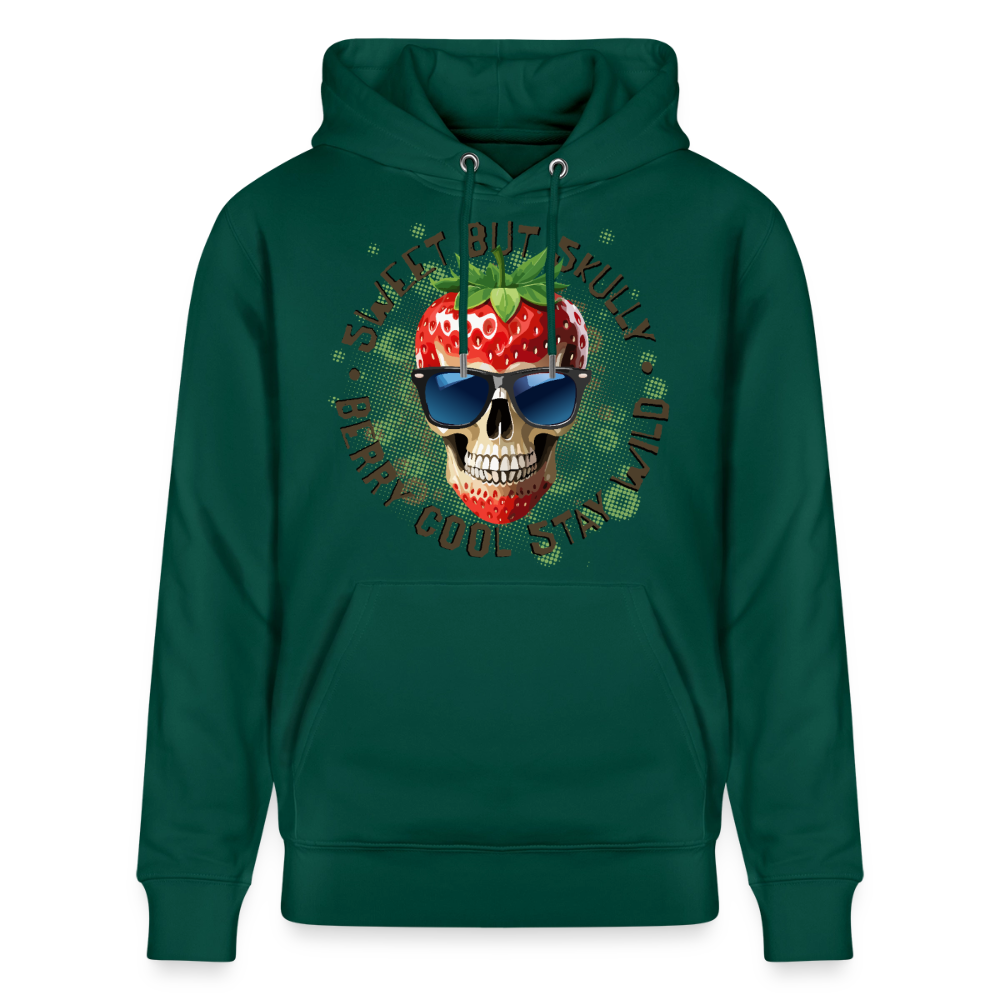 Strawberry Skull Design – Unisex Bio-Hoodie - Forest