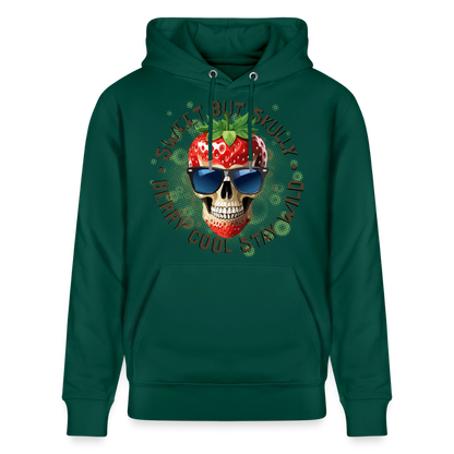Strawberry Skull Design – Unisex Bio-Hoodie - Forest