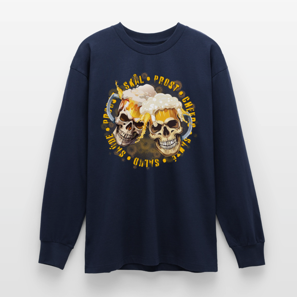 Party Skull Design – Oversized Langarmshirt - Navy