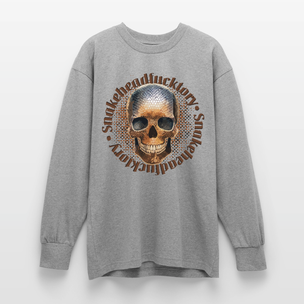 Snake Skull Design – Oversized Langarmshirt - Grau meliert