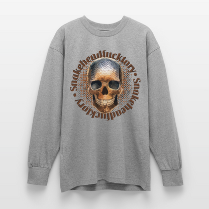 Snake Skull Design – Oversized Langarmshirt - Grau meliert