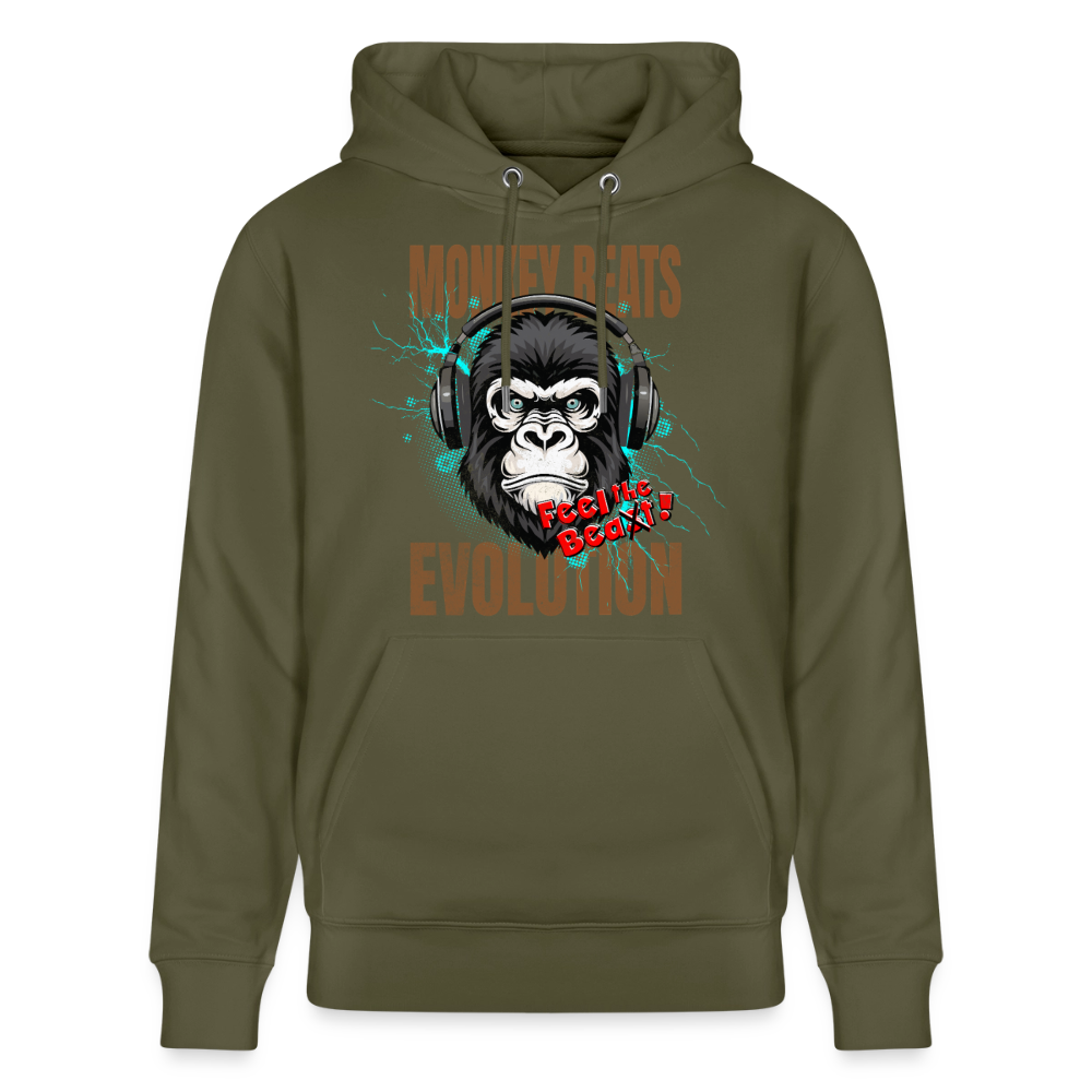 Monkey Beats Design – Unisex Bio-Hoodie - Khaki Grün