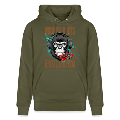 Monkey Beats Design – Unisex Bio-Hoodie - Khaki Grün