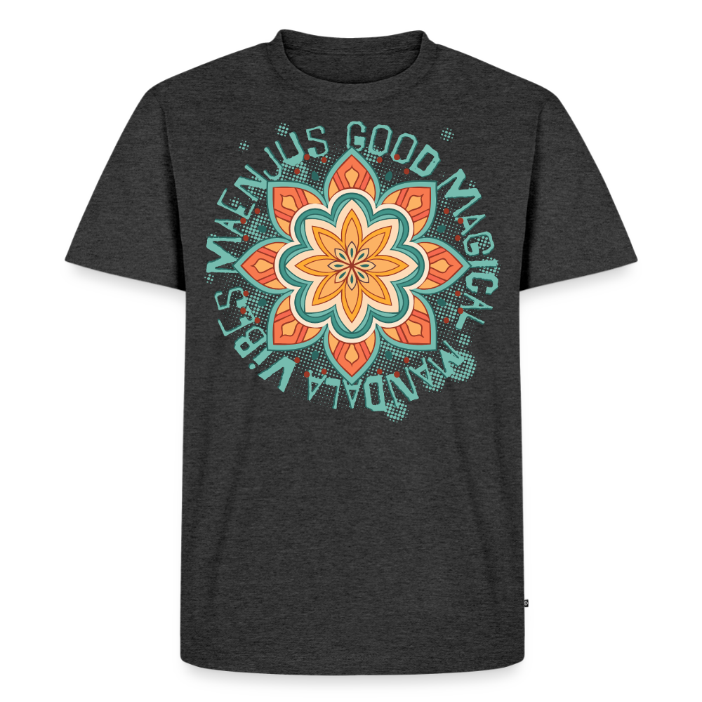 Mandala Türkis Design – Männer Premium T-Shirt - Anthrazit meliert