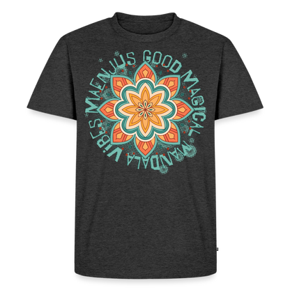 Mandala Türkis Design – Männer Premium T-Shirt - Anthrazit meliert
