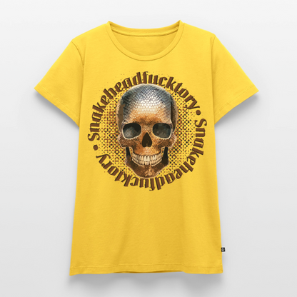 Snake Skull Design – Frauen Premium T-Shirt - Sonnengelb