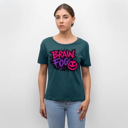 Brain Fog design – Rundhals Frauen Bio-T-Shirt - Dunkles Petrol