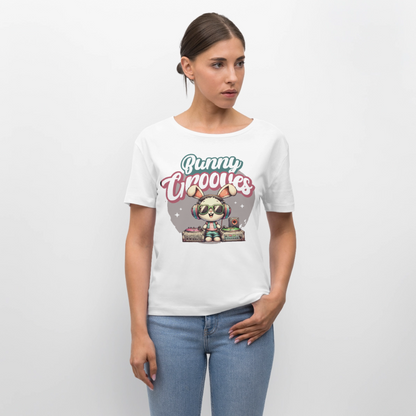 Bunny Grooves Design – Rundhals Frauen Bio-T-Shirt - Weiß