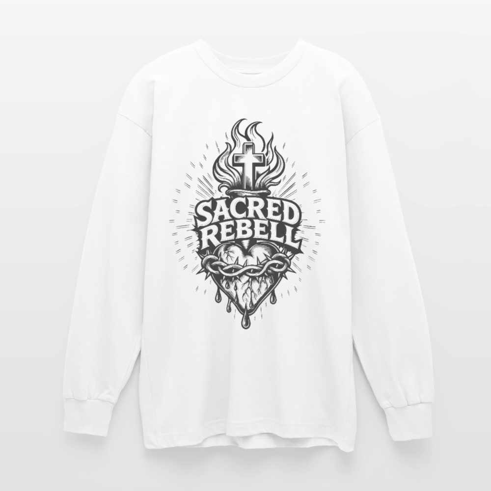 Sacred Rebell Design – Oversized Langarmshirt - Weiß