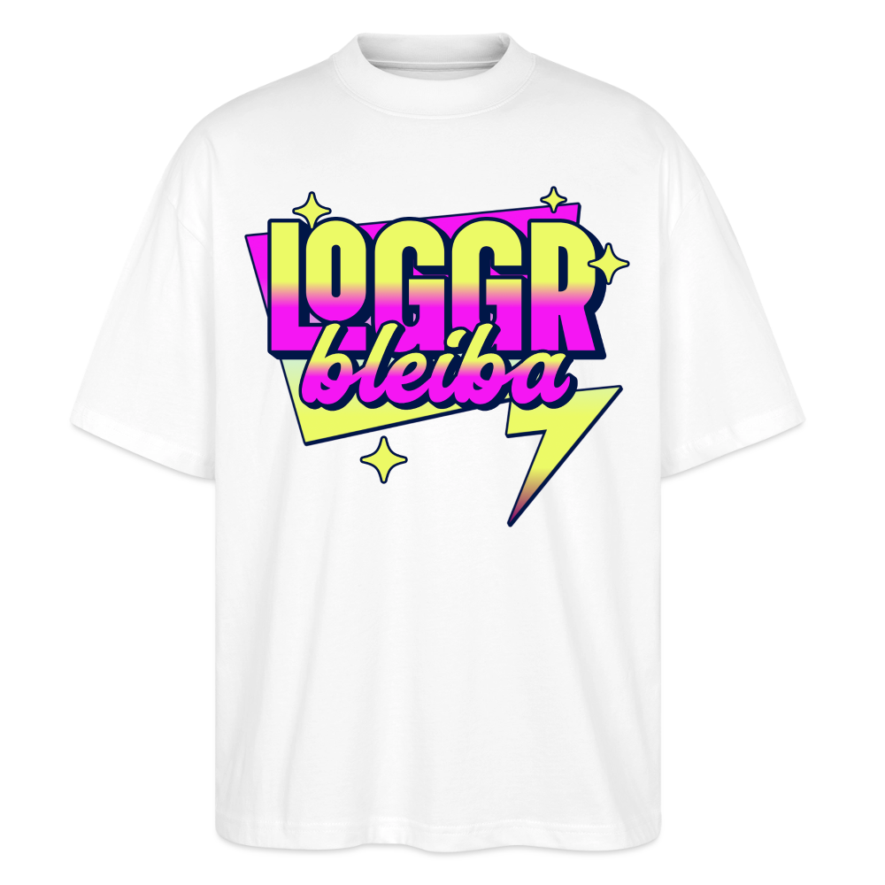 Logo bleibt Design – Oversized Unisex Bio T-Shirt - Weiß