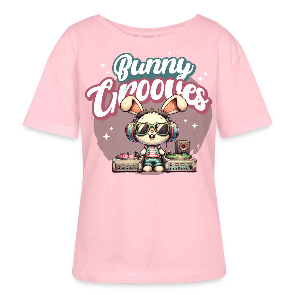 Bunny Grooves Design – Rundhals Frauen Bio-T-Shirt - Hellrosa