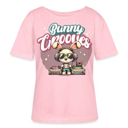 Bunny Grooves Design – Rundhals Frauen Bio-T-Shirt - Hellrosa