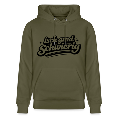 Isch grad schwierig Design – Unisex Bio-Hoodie - Khaki Grün