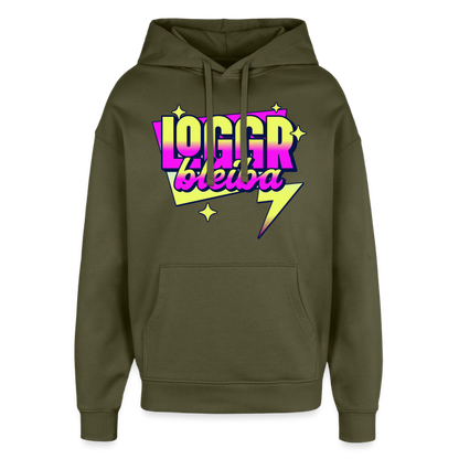 Logger bleb Design – Oversized Unisex Hoodie - Khaki