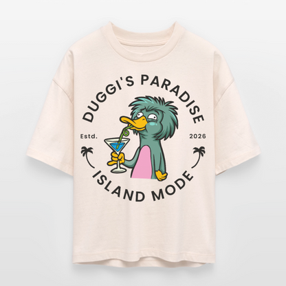 Nuggis Paradise Design – Frauen Boxy Bio-T-Shirt - Natur