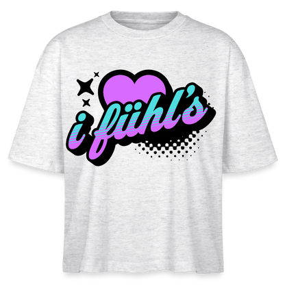 i fühl‘s Design – Frauen Boxy Bio-T-Shirt - Weiß meliert