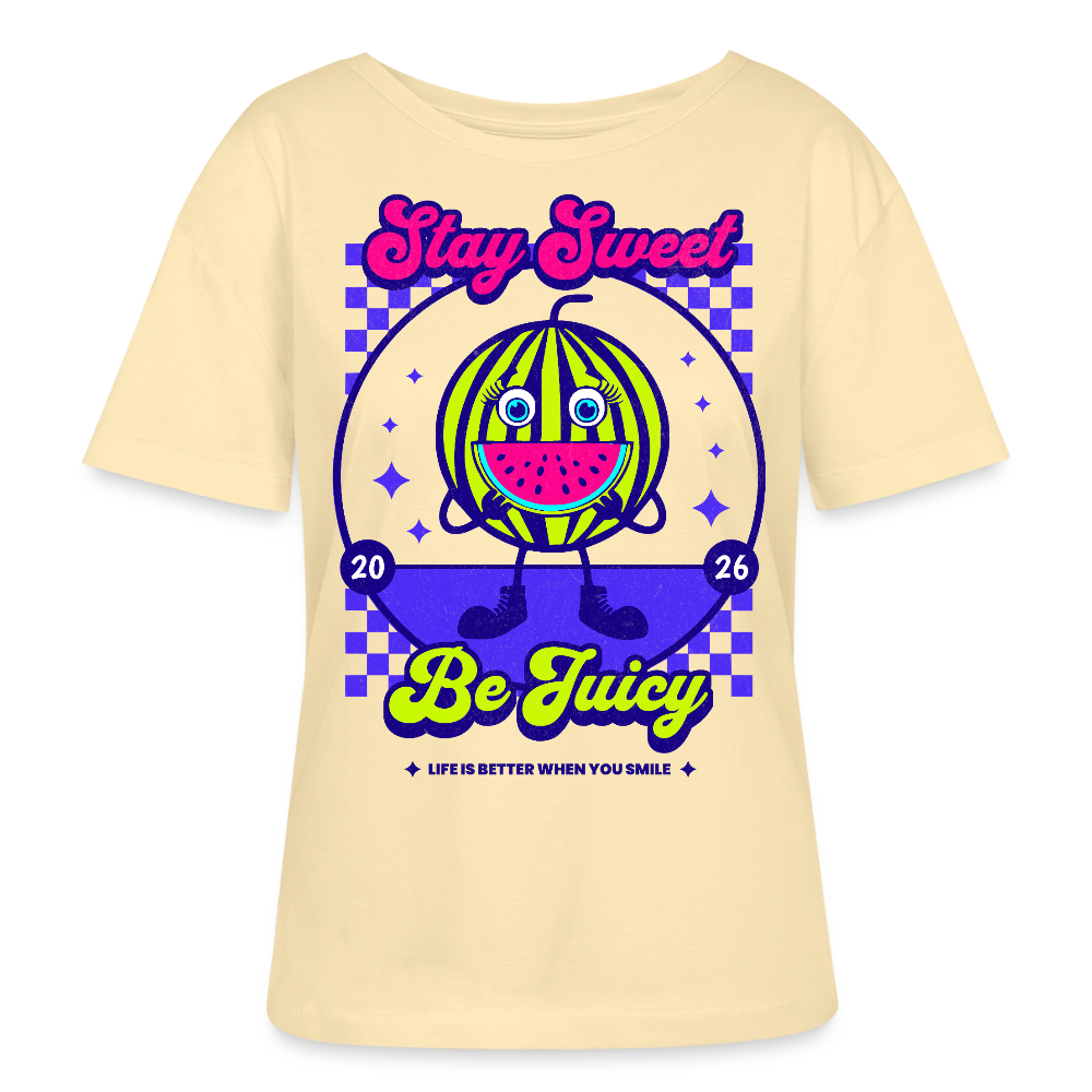 Stay Sweet Design – Rundhals Frauen Bio-T-Shirt - Creme