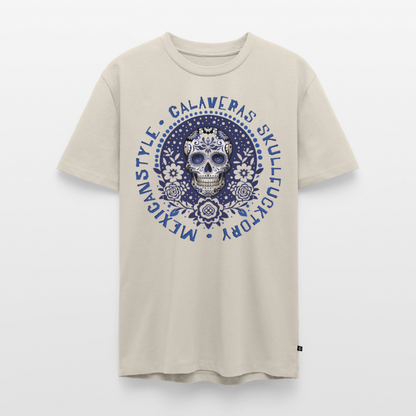 Sugar Skull Blau Design – Männer Premium T-Shirt - Beige