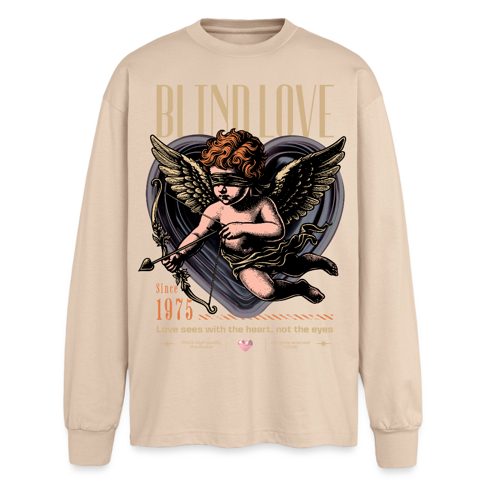 Blind Love Design – Oversized Langarmshirt - Sand