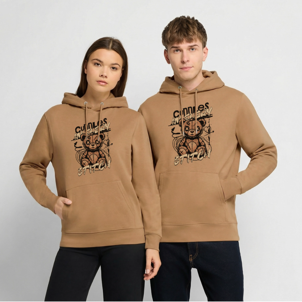 Bear Design – Unisex Bio-Hoodie - Karamell 