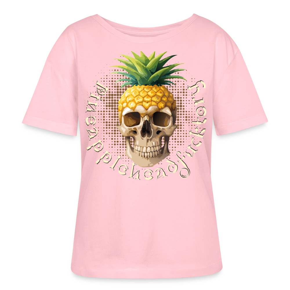 Pineapple Skull Design - Rundhals Frauen Bio-T-Shirt - Hellrosa