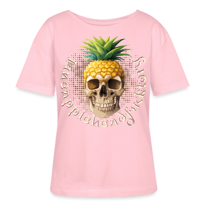 Pineapple Skull Design - Rundhals Frauen Bio-T-Shirt - Hellrosa