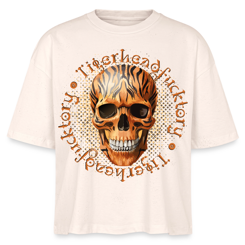 Tiger skull Design – Frauen Boxy Bio-T-Shirt - Natur