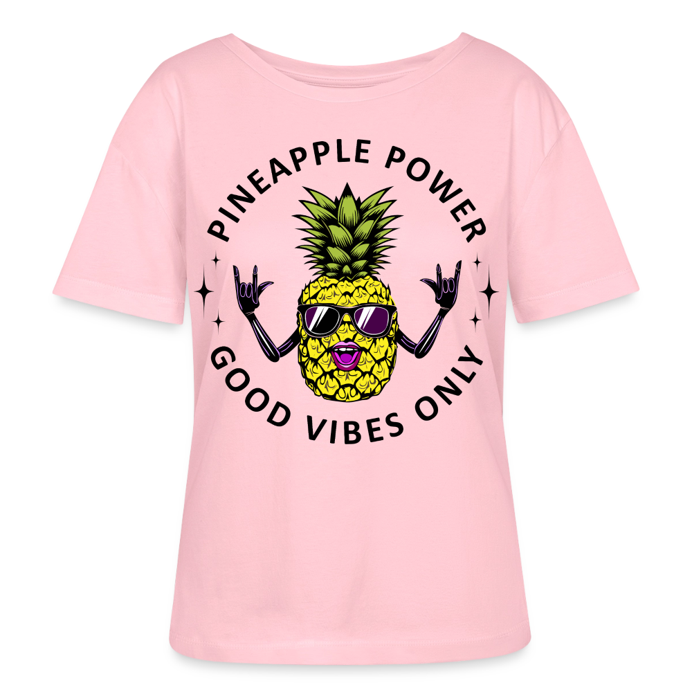 Pineapple Power Design – Rundhals Frauen Bio-T-Shirt - Hellrosa
